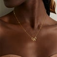 thumbnail image 2 of GOSFRY Gold Plated Bow Necklace for Women Dainty Fashionable Classic Bow Pendant Graduation Birthday Party Wedding Jewelry Gifts, 2 of 10