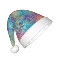 thumbnail image 2 of Fuzoiu blue pink colorful cracked texture Print Santa Hat Christmas Hat for kids,Santa Hats with Pompom, Unisex Xmas Holiday Hat for Christmas New Year Festive Party Supplies, 2 of 6