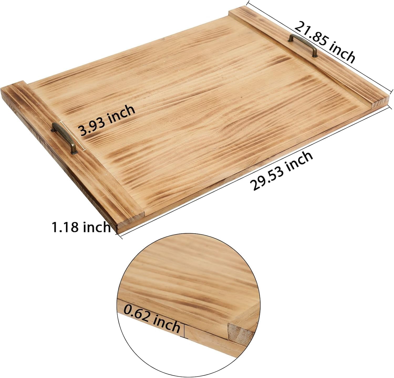 Noodle Board Stove Cover with Handles for Electric, Gas Stove Top 22 "x 30 "Acacia Wood Range Stovetop Protector