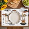 thumbnail image 4 of Navy Geometric Boho Placemats Set of 4, Bohemian Abstract Color Block Placemats for Dining Table, Place Mats for Kitchen Tabletop, Waterproof Wipeable Dining Table Mats Set, 4 of 9