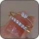 thumbnail image 3 of Anillos de oro delicados para mujer, anillos finos de corazón para niñas, alianzas de boda ajustables para mujer, anillo apilable de circonita, lindos regalos de joyería, 3 of 4