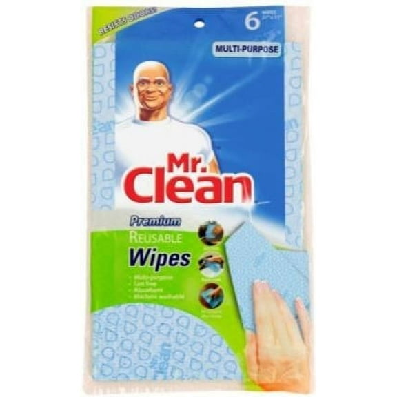 Mr. Clean Premium Reusable Wipes, 6 Wipes