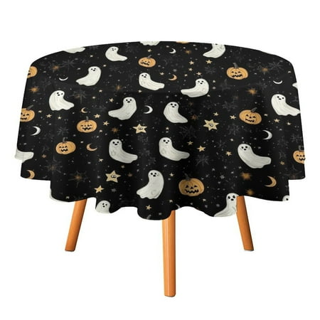 

JINGDS Ghost Cat Paw Halloween Design-412 Round Table Cloth Halloween Tablecloth Thanksgiving Day Table Cloth Round Cover Circle Tablecloth for Halloween Thanksgiving Fall Party