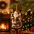thumbnail image 4 of Christmas Pearl Diamond Art Kit with 10 Diy Santa Claus Designs, Festive Red and Gold, for Christmas Tree Decor, Hanging Ornaments, 4 of 5