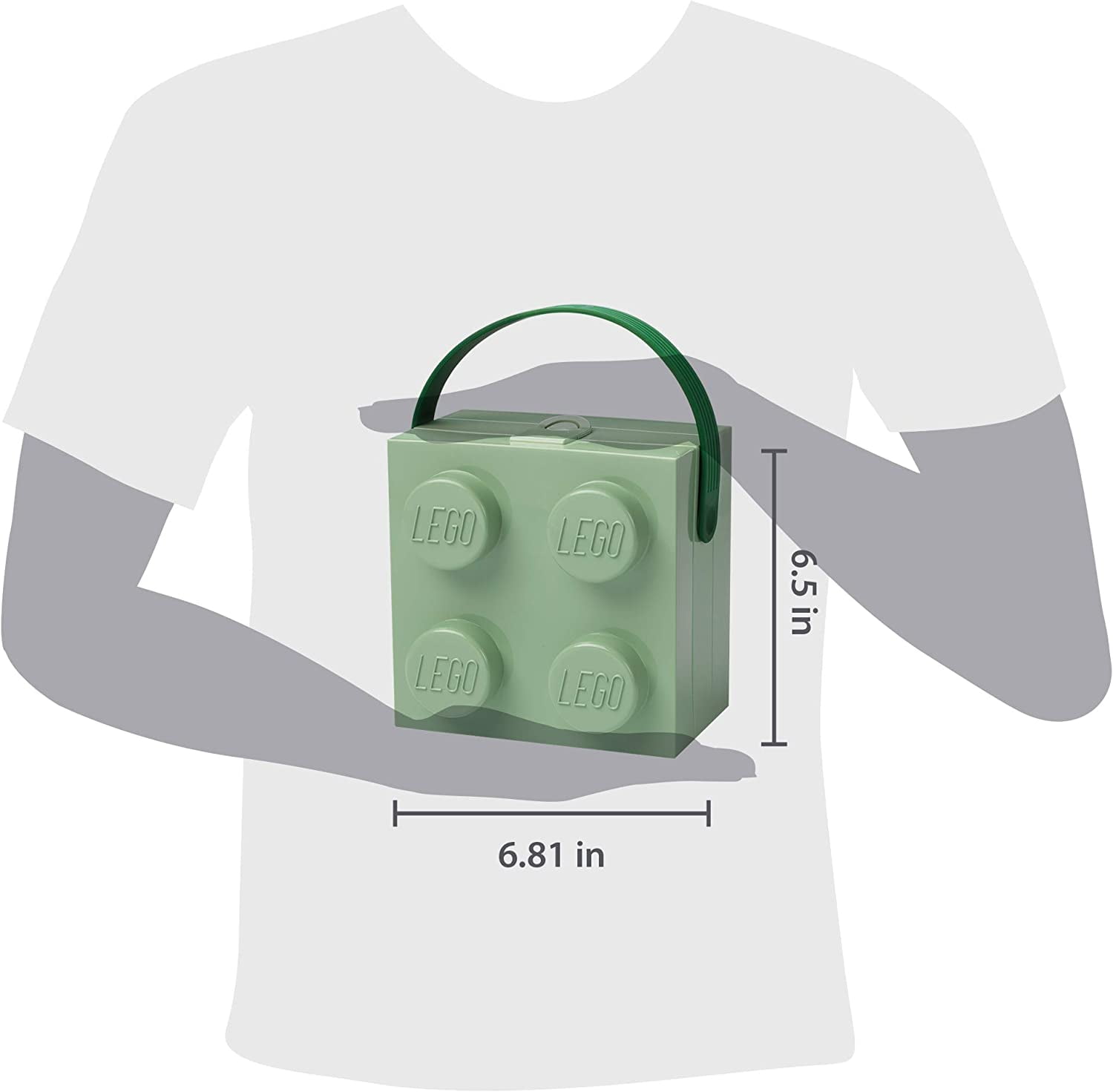 LEGO Box with Handle, in Sand Green