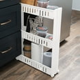 thumbnail image 6 of Simplify 3 Tier Slim Slide Out Storage Cart in White for Closets and Laundry Rooms, 6 of 12