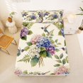 thumbnail image 4 of Manfei Cute Hydrangea Flower Bed Sheets, Chic Blossom Hummingbird Full Size Sheets, Pink Blue Cream Green 4pcs(1 Flat Sheet, 1 Fitted Sheet and 2 Pillowcases), 4 of 6