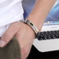 thumbnail image 3 of JO WISDOM Men's Vintage Stainless Steel Cross Wrist Bracelet Adjustable Electroplated Titanium Steel Men's Bracelet, 3 of 6