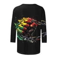thumbnail image 5 of Meichang Hauts d'Été à Manches 3/4 pour Femmes, T-Shirt Afro-Américain, Tunique Décontractée, Col Rond, 5 of 5