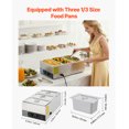 thumbnail image 3 of KFFKFF Commercial Food Warmer, 1200W Electric Stainless Steel Steam Food Warmer, Fast Heating Countertop Buffet Bain Marie, 3 of 9