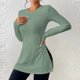 thumbnail image 1 of ICHUANYI Clearance Women's Fashion Solid Color Round Neck Long Sleeve Casual Top ICHUANYI "ICHUANYI", 1 of 7