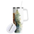 thumbnail image 3 of Bear Christmas Trees Scarf 40 oz Tumbler Insulated&nbsp;Travel Mug Leak Proof Water Bottles Glasses Fits in Car Cup Holder, 3 of 8