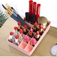 thumbnail image 6 of Plastic Desktop Lipstick Organizer, Cosmetics Storage Container, Rack Reusable 15 Compartments for Home Office Tabletop Portable Holder, Pink, 6 of 8