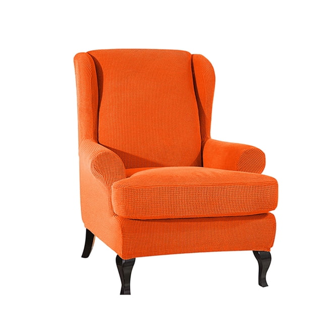 CAROOTU Jacquard Sofa Covers Wing Chair Elastic Fabric Stretch Couch Slipcover Polyester