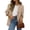 6# Khaki, variant on Red Blazers Womens Casual Open Front Curved Hem Long Sleeve Lapel Collar Work Office Jacket S