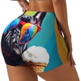 thumbnail image 1 of Balery Rainbow Bulldog Sunglasses Pantalones cortos de entrenamiento estampados para mujer, sin costuras, ajustados, para gimnasio, yoga, correr, deportes, ejercicio activo, fitness.-Small, 1 of 8