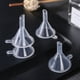 thumbnail image 4 of Embudo pequeño, mini embudos de plástico transparente de 1,18 pulgadas para líquido de llenado de botellas de laboratorio científico, aceites esenciales, perfume (paquete de 100), 4 of 5