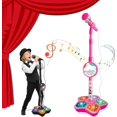 thumbnail image 1 of Pink Karaoke Microphone - Kids Singing Toy with Lights, 1 of 7