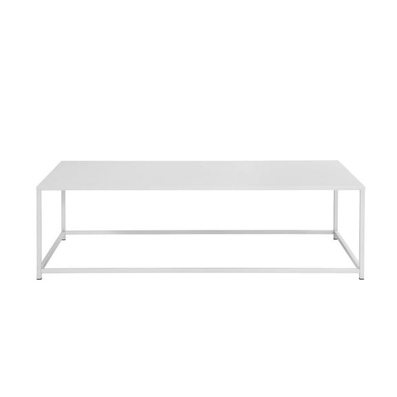 Pangea Home Miley Rectangular Modern Metal Coffee Table in White
