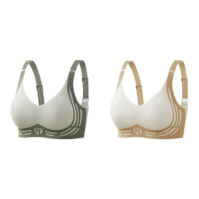 2 Pack(White 1PCS & Mint Green 1PCS) Multipack Women's Comfortable and Transparent Shoulder Strap Cordless Backless Spongeless with Convertible Shoulder Straps