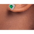 thumbnail image 3 of 14K White Gold Trillion Emerald And Diamond Halo Earrings (Width 7.1) (Length 7.1) - Jbsp, 3 of 5