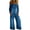 Blue, variant on Jumpsuit For Women Long Sleeve Button Front Utility Pockets Casual Denim Look Home Lounge Style City Walk Ready Vacation Packing Pick Road Trip Casual All Day Comfort
