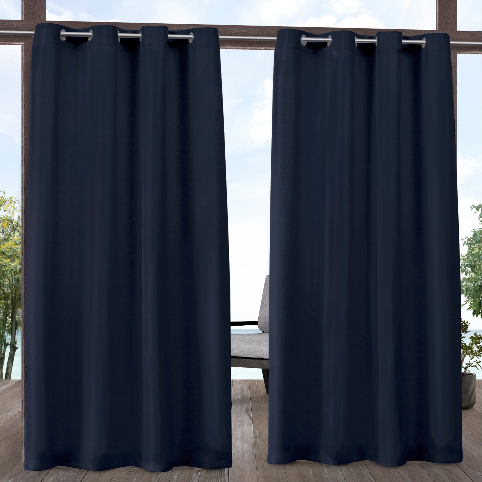 Exclusive Home Curtains Indoor/Outdoor Solid Cabana Grommet Top Curtain