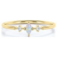 thumbnail image 3 of JeenMata 3 Stone Marquise Opal and Diamond Vintage Stackable Ring Band in Solid 10k Yellow Gold, 3 of 5