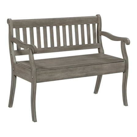 Wakefield Entryway Storage Bench in Wood Goldstone Brown Finish