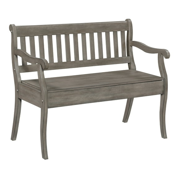 Wakefield Entryway Storage Bench in Wood Goldstone Brown Finish