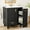 Black, variant on 24" Modern Bathroom Vanity with Sink, Solid Wood Frame & MDF Cabinet, Door Shelf, Deep Drawer & 2-Tier Pull-Out Basket Storage, Easy Assembly, Black