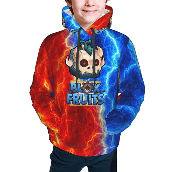 Blox Fruits Hoodies Pullover For Boys Girls 3d Printed Hooded Sweatshirt Long Sleeves Small