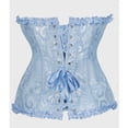 thumbnail image 2 of Women Corset Tops Sleeveless Front Closure Lace Waist Push Up Bodysuit Slimming Bustier Shapewear (L, Light Blue), 2 of 8