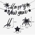 thumbnail image 3 of 3set Banner de Feliz Año Nuevo con purpurina negra y dorada Banner de Nochevieja 202５ Letrero de Feliz Año Nuevo Suministros para fiestas de Nochevieja, 3 of 4