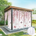 thumbnail image 4 of 1 Panel Outdoor Curtains for Patio Waterproof 54"x95" Butterfly Flower Weatherproof Privacy Outsides Curtains, Watercolor Farmhouse Country Pink Floral Grommet Thermal Drapes for Cabana Porch Pergola, 4 of 8
