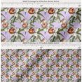thumbnail image 2 of Soimoi Purple Cotton Cambric Fabric Leaves & Daffodil Floral Print Fabric by the Yard 42 Inch Wide, 2 of 7