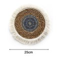 thumbnail image 4 of Paokuoon Placemat Round Braided Bohemian Table Protection Soft Insulation Pad Washable Dishes Hot Pot Pans Coffee Cup Cooking, 4 of 7