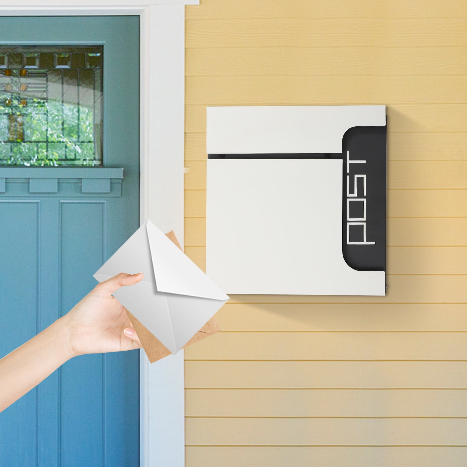 Wildnix Wall-Mounted Metal Mailbox with Anti-Theft Design, Galvanized Steel, Large Storage for Letters, Magazines, and Newspapers