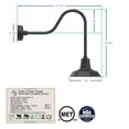 thumbnail image 2 of Cocoweb 12 inch Vintage LED Wall Light in Matte Black with Sleek Arm, 2 of 6