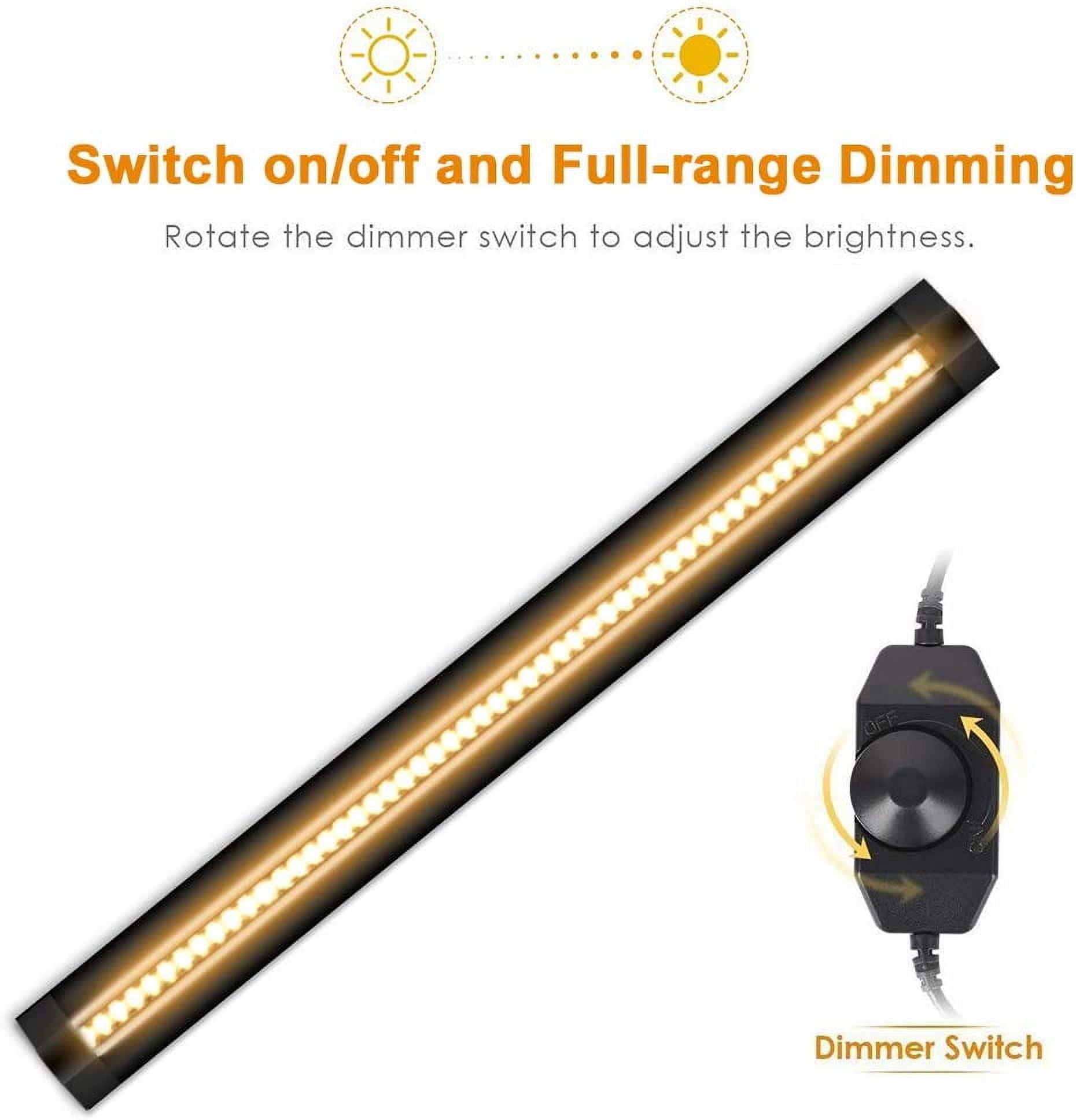 JJEAN-13inch LED Under Cabinet Lighting, Dimmable Light, Warm White 3500K, CRI90+, 450Lumens, DC 12V Ultra Thin Under Counter Kitchen Lights for Kitchen, Shelf, Cupboard, Black, 1 Pack