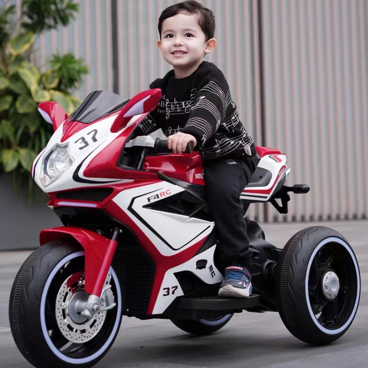 CIPACHO Kids 6V Ride On Motorcycle with Training Wheels, Working Headlights, 3mph Top Speed, Electric Car Toys for Kids, Red