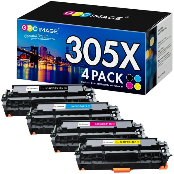 GPC Image Remanufactured Toner Cartridge Replacement for HP 305X 305A CE410X Compatible with Laserjet Pro 400 Color M451dw M451dn