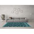 thumbnail image 3 of Ahgly Company Indoor Round Abstract Light Blue Modern Area Rugs, 3' Round, 3 of 4