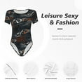 thumbnail image 6 of Uemuo Cool Sports Car Pattern Women's One Piece Short Sleeve Swimsuit Rash Guard Surfing Modest Quick-drying Swimsuit Beach Essentials-Large, 6 of 9