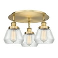 thumbnail image 3 of 916-3C-SG-G322-Innovations Lighting-Olean - 3 Light Flush Mount In Art Deco Style-8 Inches Tall and 18.25 Inches Wide-Satin Gold Finish-Clear Glass, 3 of 5