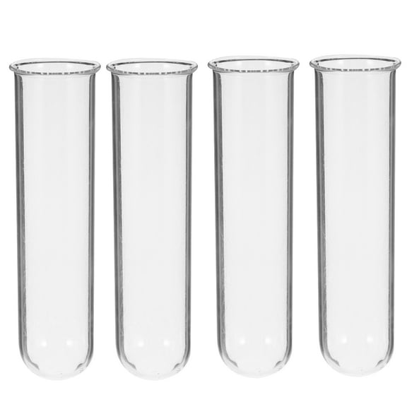 Set of 4 Clear Glass Hydroponic Planter Tubes for Terrariums, Home, Office, Flower , Indoor Gardening Decor