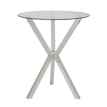 - Coaster Glass Top Pub Table in Chrome
