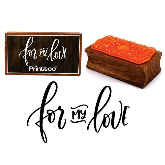 Printtoo pour Mon Amour Calligraphie Rectangulaire en Bois Tampon Bloc Scrap-Booking