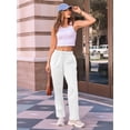 thumbnail image 5 of Women'S Wide Leg Sweatpants High Waisted Baggy Interior Drawstring Sweatpants Straight Leg Sweat Pants White M, 5 of 7