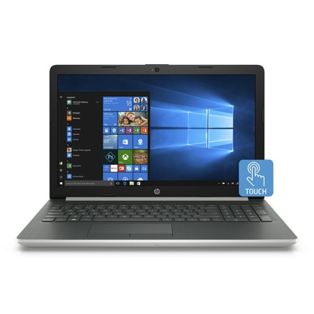 HP 15 Graphite Mist Laptop Touchscreen, Intel Core i5-8250U, 1TB HDD + 16GB Intel Optane memory, 4GB SDRAM, DVD, (Best Way To Clean Touch Screen Laptop)